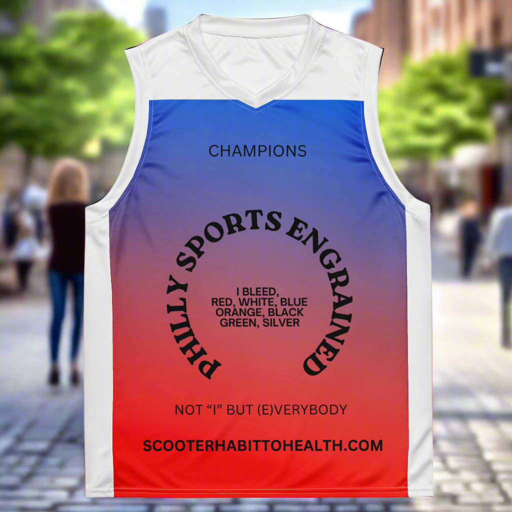 PHILLY SPORTS ENGRAINED "NOT (I) BUT (E)VERYBODY" basketball jersey