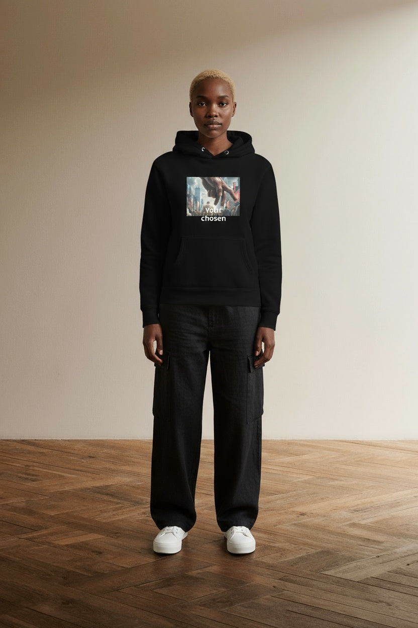 Full body view of the model wearing Unisex Hoodie